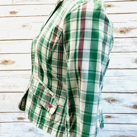AMERICAN EAGLE Women Long Sleeve Button Down Plaid Collared Jacket Small Petite - Picture 9 of 11